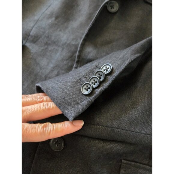Banana Republic | Men’s Tailored Fit 44L Black LinenJacket. Worn Cuff Edge - Picture 7 of 8